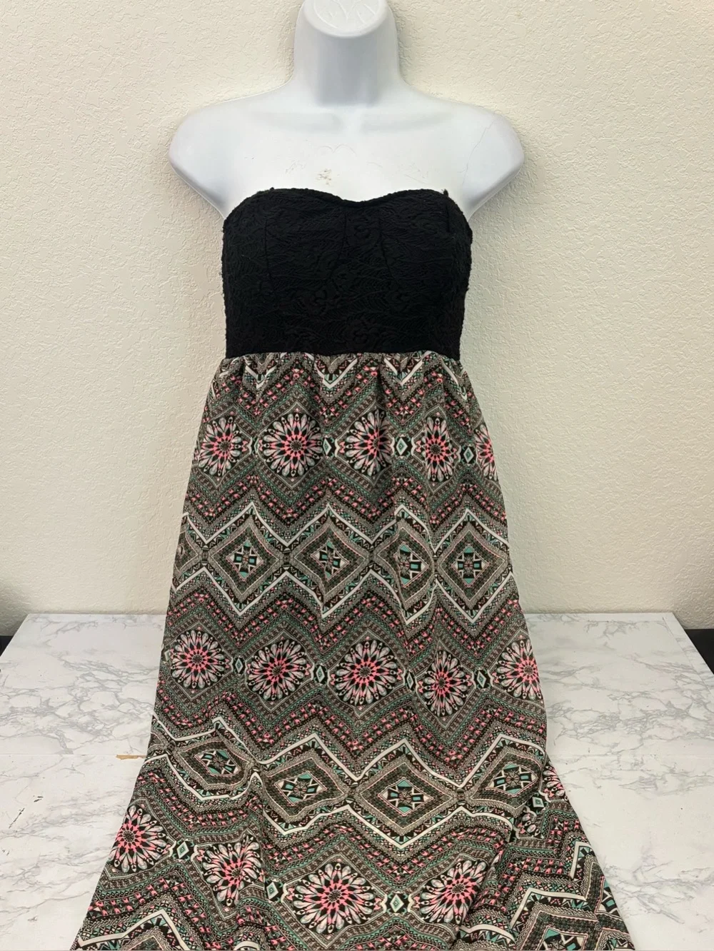 No Boundaries Chevron Maxi Dress Sleeveless Size M 7-9 Juniors Lot Of 2 - Picture 5 of 8
